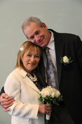 Moshe and Orna before their wedding ceremony at the City Clerk's Marriage Bureau in Manhattan