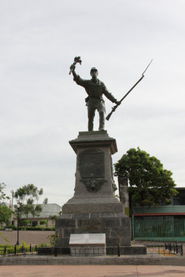 Statue in Alajuela to honor Juan Santamara, the national hero of Costa Rica.