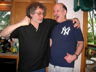 The Hoch about to be punished by Richard for wearing a New York Yankees tee-shirt in Richard's house! :-) (5-06)