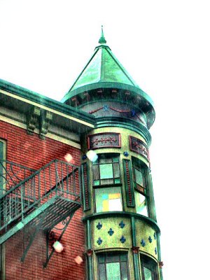 turret, colors, rain