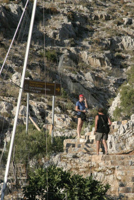 Carol and Glenn heading up the cliff path