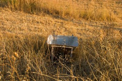 Abandoned wheelbarrow