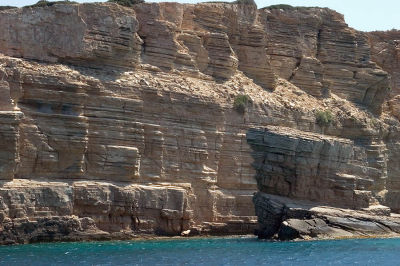 Cliffs carved by weather