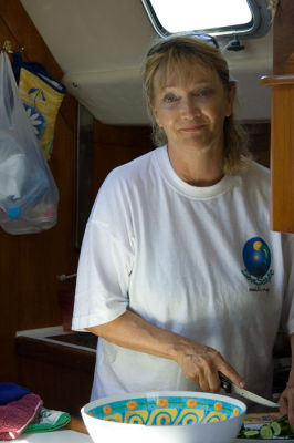 Shelley preparing lunch