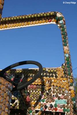 7654- bottle cap encrusted jeep