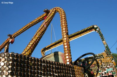 7655- bottle cap encrusted jeep