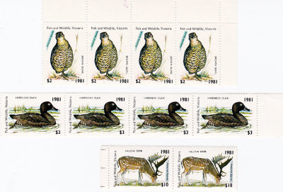 Fish and Wildlife Victoria stamps 1981
