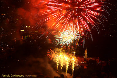 9193b- Australia Day fireworks viewed from Eureka Tower Skydeck