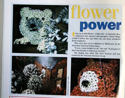 My photos of floral displays featured in an international Teddy Bear magazine