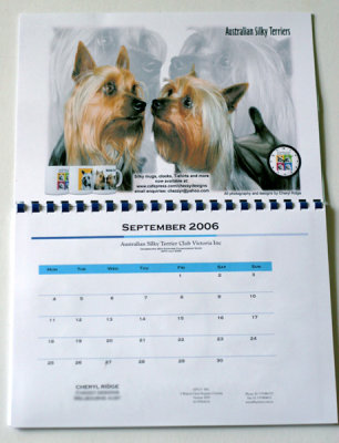 Australian Silky Terrier calendar page