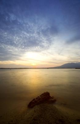 Beach rock at sunrise