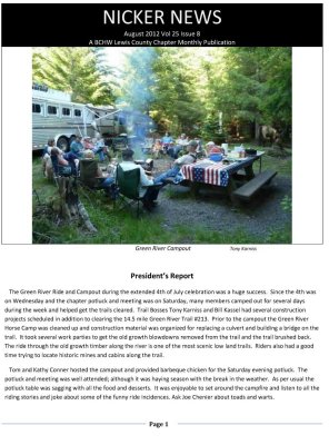 August 2012 Newsletter