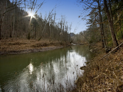 The Red River, green in January