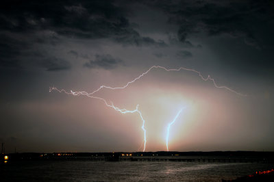 Lightning over the Chesapeake Bay