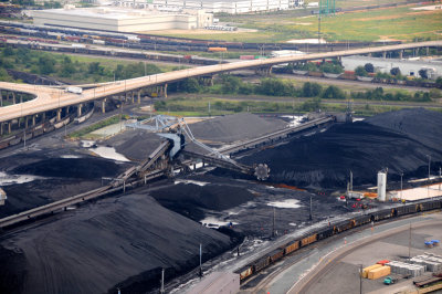 Coal processing and loading near Baltimore Harbor
