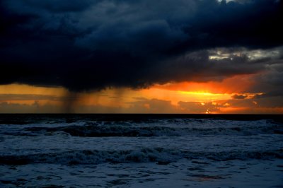 Melbourne Beach, Florida Sunrise with rain