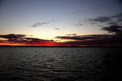 Sunset over the Patuxent River from Solomon's Island Maryland