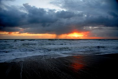 Melbourne Beach, Florida Sunrise with rain