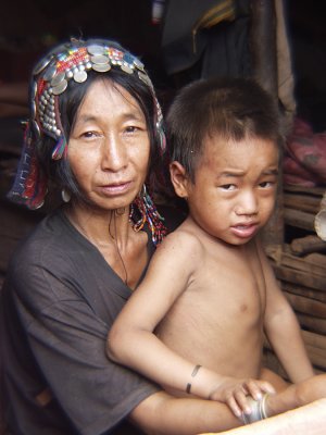 Iko (Akha) woman with baby