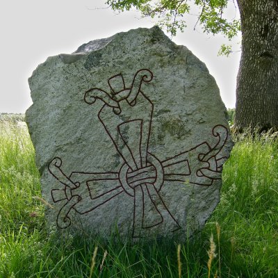 Runic Stone by Stora Rytterne Church Ruin