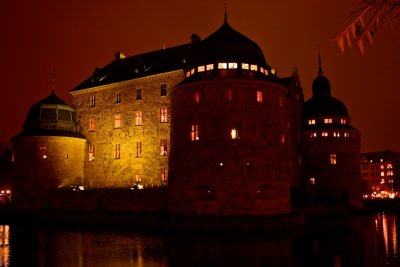 The old 16th century Wasa castle in night light.