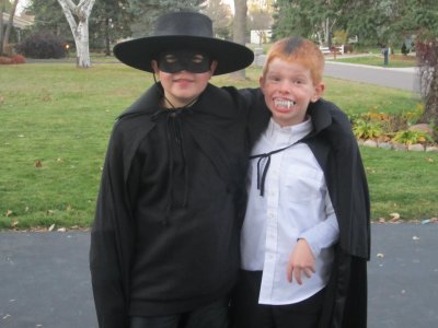 Chris and Carter ready for trick or treat