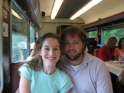 in the dining car... dinner with Ira and Michael!