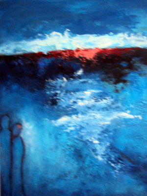 blaue  Stunde, Leinwand, 60x70, Acryl