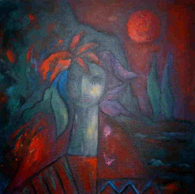 Sommernacht Leinwand 60x60 Acryl