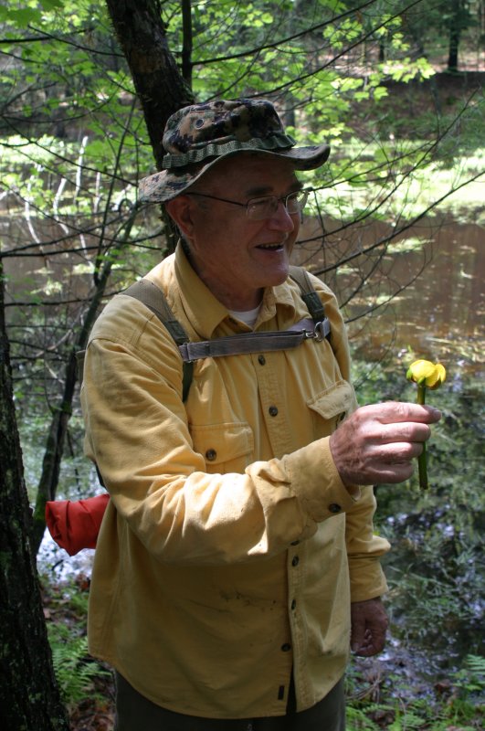 Andy and Yellow Pond Lily (cut by beaver)