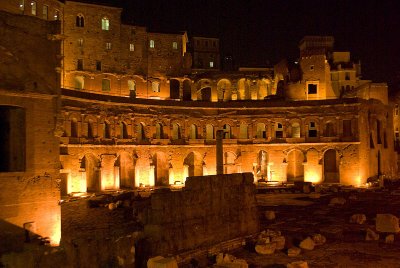 Trajan's market at night