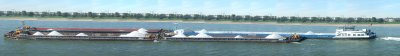 Experimental pano - long ship on the Rhine river