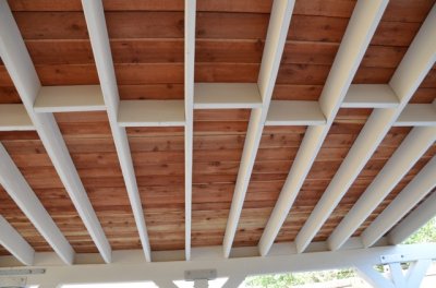 Rough Sawn Redwood Ceiling 