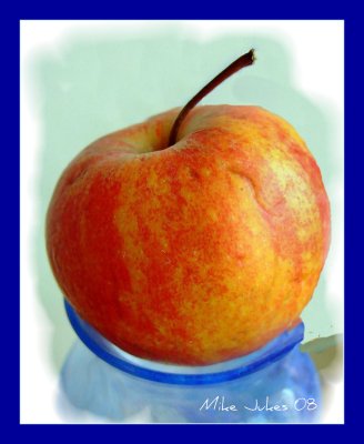 Apple and Blue Glass