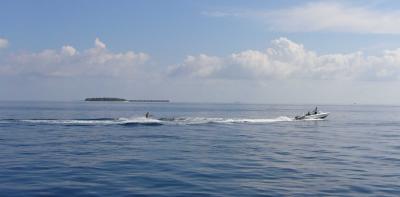 a little water skiing on the lunch break