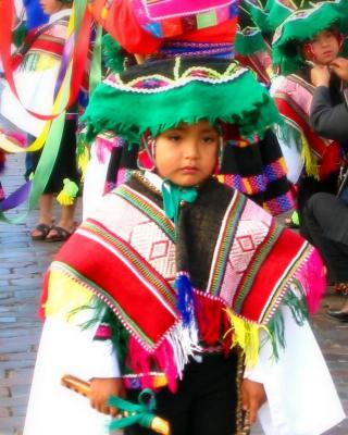 children's parade participant, peru