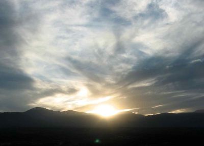 sunset in the desert of humahuaca