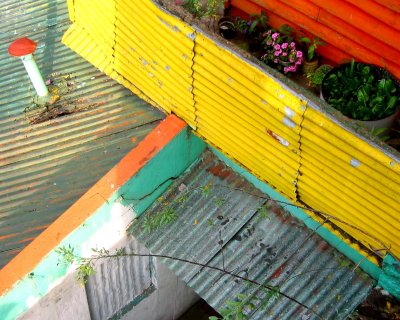 corrogated rooftops in la boca