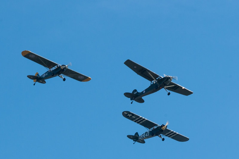 Neste pulje, tre Cessnaer: En Piper Cub, en Birddog og en Cub til. Alle skolefly fra tredve-frtirene.