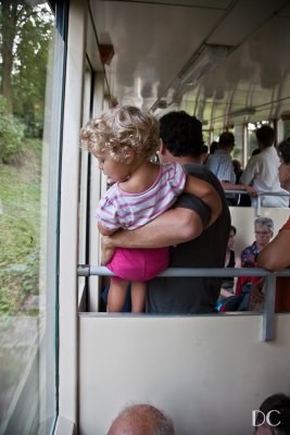 little girl on funicular