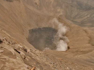 Volcano Bromo :  view into the crater