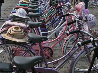 Bicycles for hire at Taman Fatahillah square
