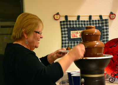 Sis Crystle with choc Fountain