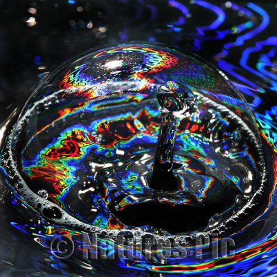 Water Drop Inside Bubble