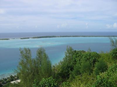 Bora Bora - View from Popotei Ridge of Vairupe Bay