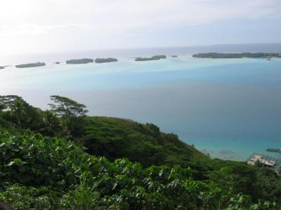 Bora Bora - View from Popotei Ridge of Vairupe Bay