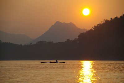 sunset over the Mekong