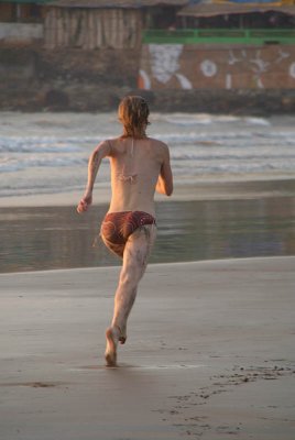Running on Arambol Beach