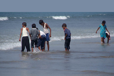 Indian Kids in the Sea North Goa