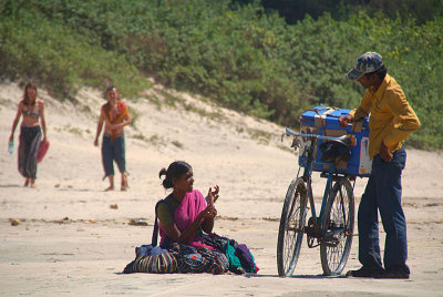 Beach Sellers Talking Mandrem